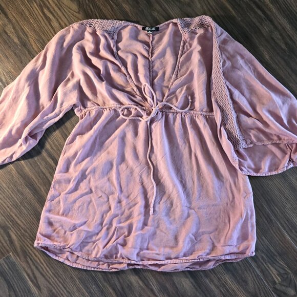 BOHO ME Mauve 70's/Bohemian/Hippie Chic Tunic Top SIZE XL - Picture 6 of 7